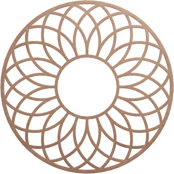 Ekena Millwork Cannes Wood Fretwork Pierced Ceiling Medallion, Wood (Paint Grade), 32"OD x 11"ID x 3/8"T CMWP32X32X0375CNMF - main